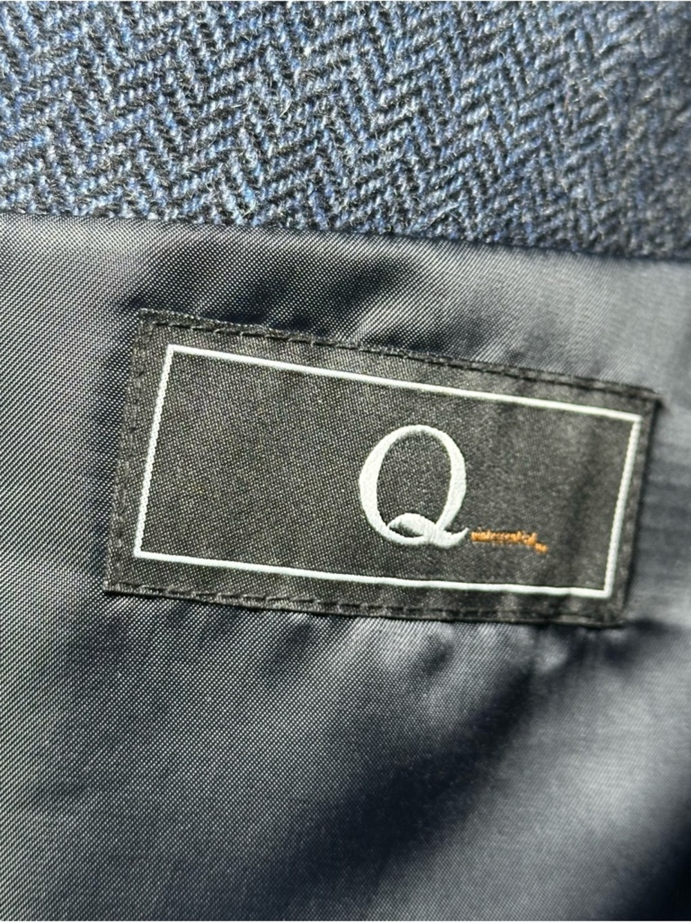 Quintessential Rizzo Blue Herringbone Wool Cashmere Sport Coat Blazer Men’s 48L - Picture 7 of 13